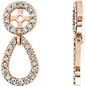 14K White 1/3 CTW Diamond Earring Jackets