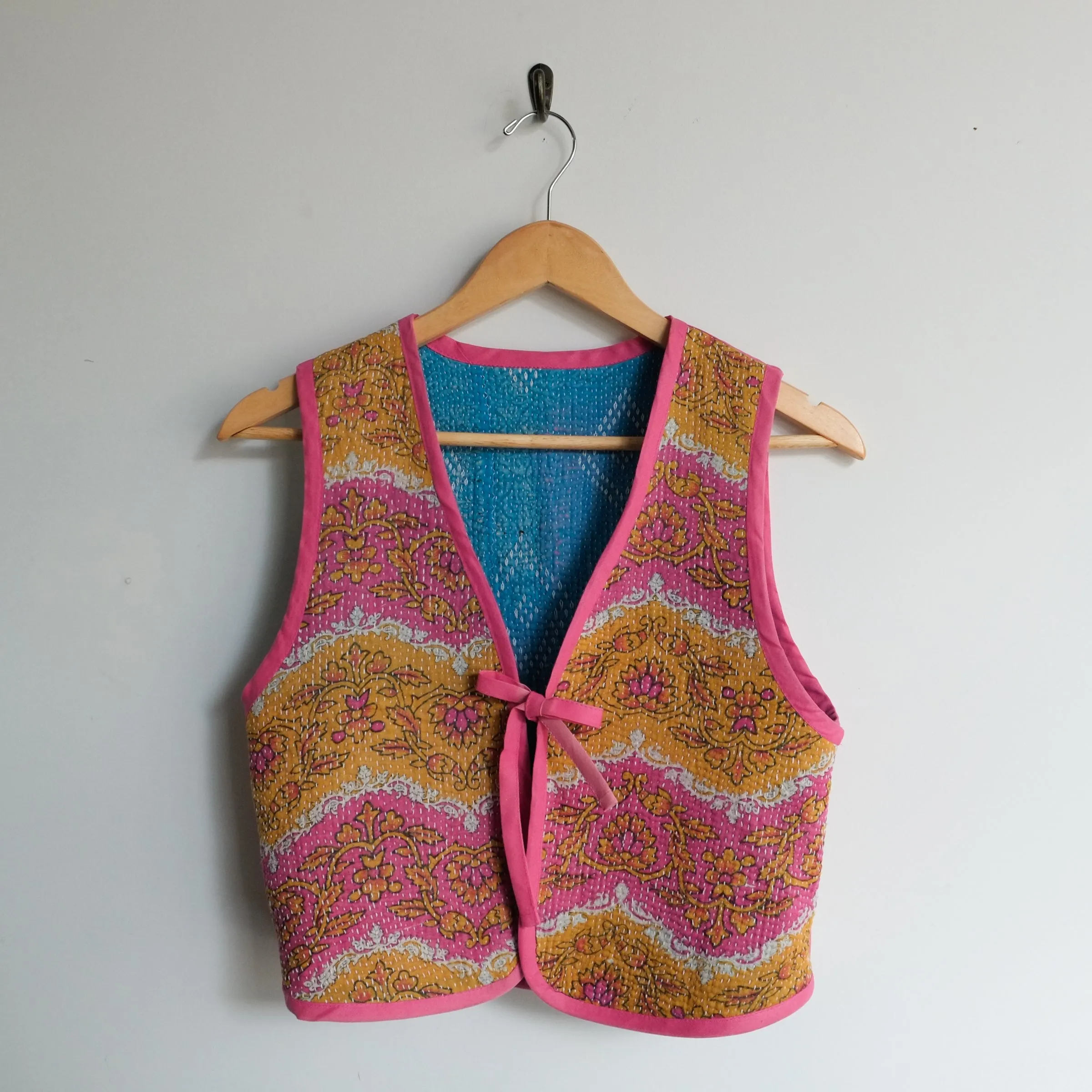 Amelia Vest Sky Blue with Diamond Embroidery XS049