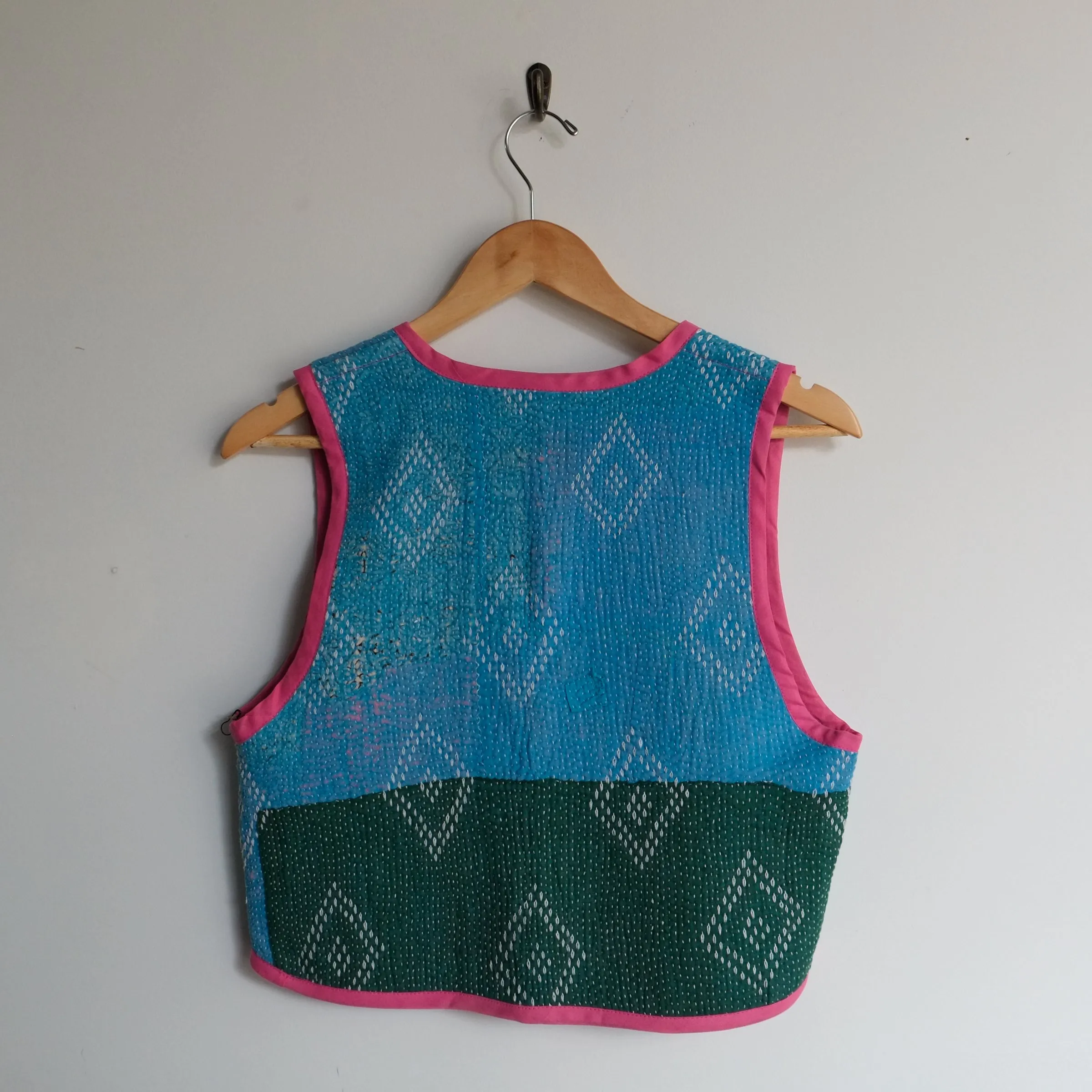 Amelia Vest Sky Blue with Diamond Embroidery XS049