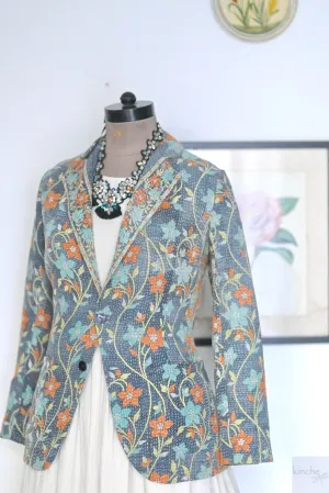 Amory, Medium Size, Boyfriend Blazer, Made with Vintage Kantha  Fabric