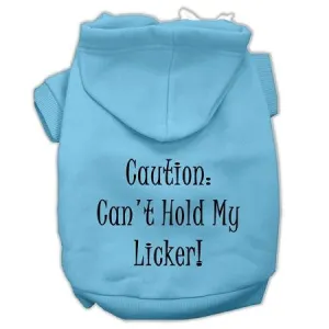 Can't Hold My Licker Screen Print Pet Hoodies Baby Blue Size Med (12)