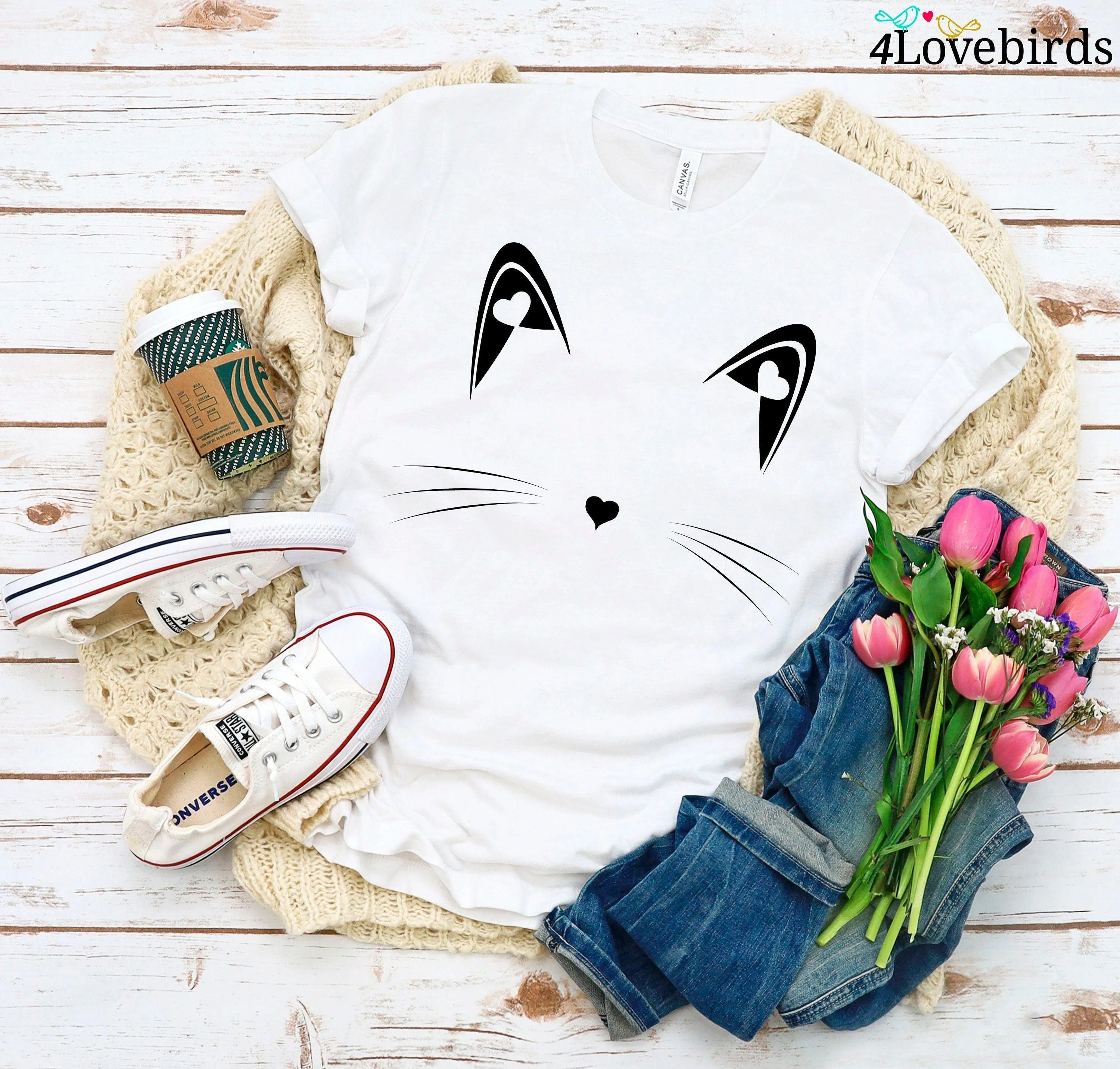 Cat Shirt Kitty Kitten Hoodie | I Love Cats | Funny Present | Animal Lover T-shirt | Whiskers Face | Cat Lover Cute Shirt I women, girl