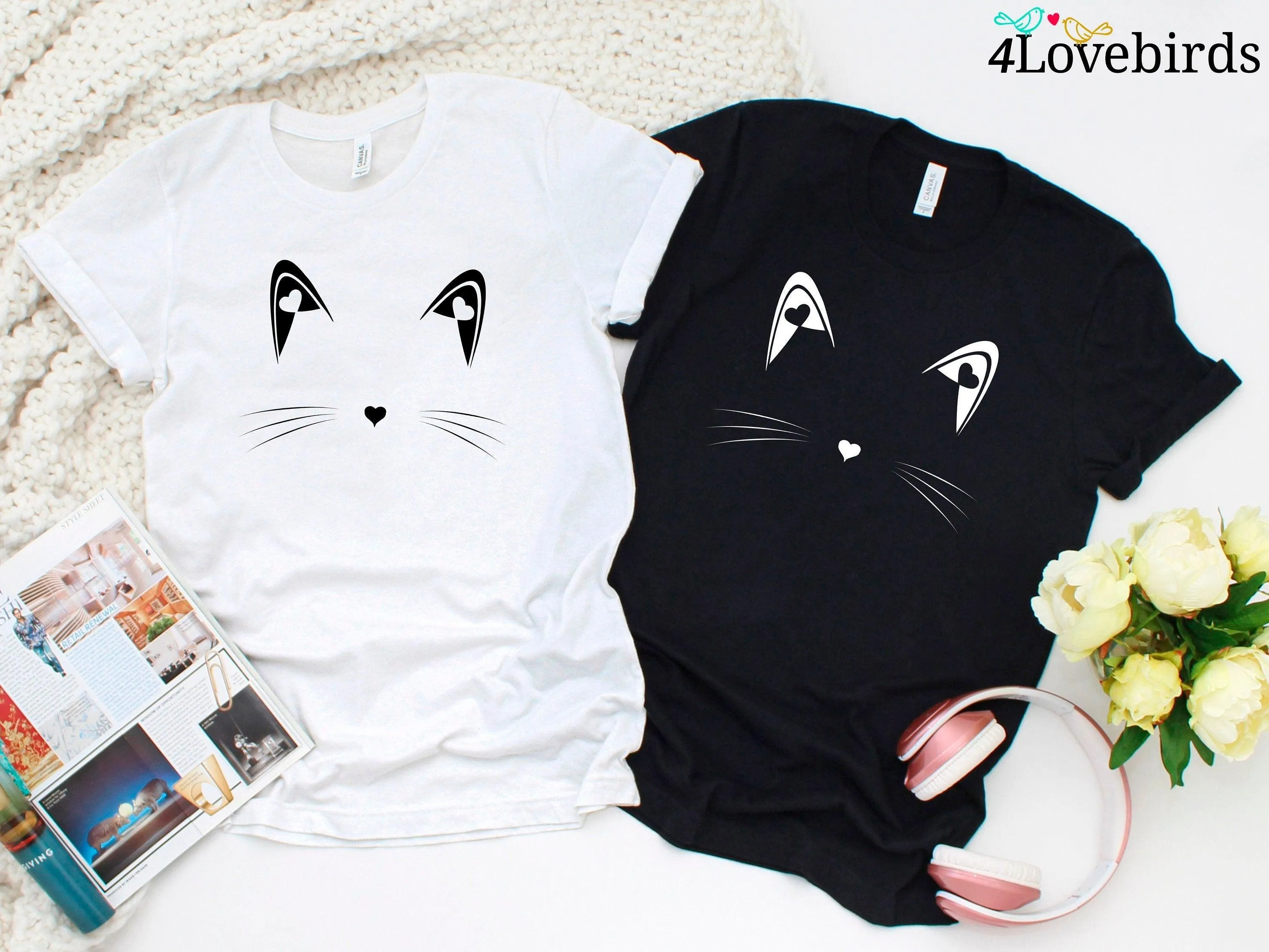 Cat Shirt Kitty Kitten Hoodie | I Love Cats | Funny Present | Animal Lover T-shirt | Whiskers Face | Cat Lover Cute Shirt I women, girl