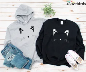 Cat Shirt Kitty Kitten Hoodie | I Love Cats | Funny Present | Animal Lover T-shirt | Whiskers Face | Cat Lover Cute Shirt I women, girl