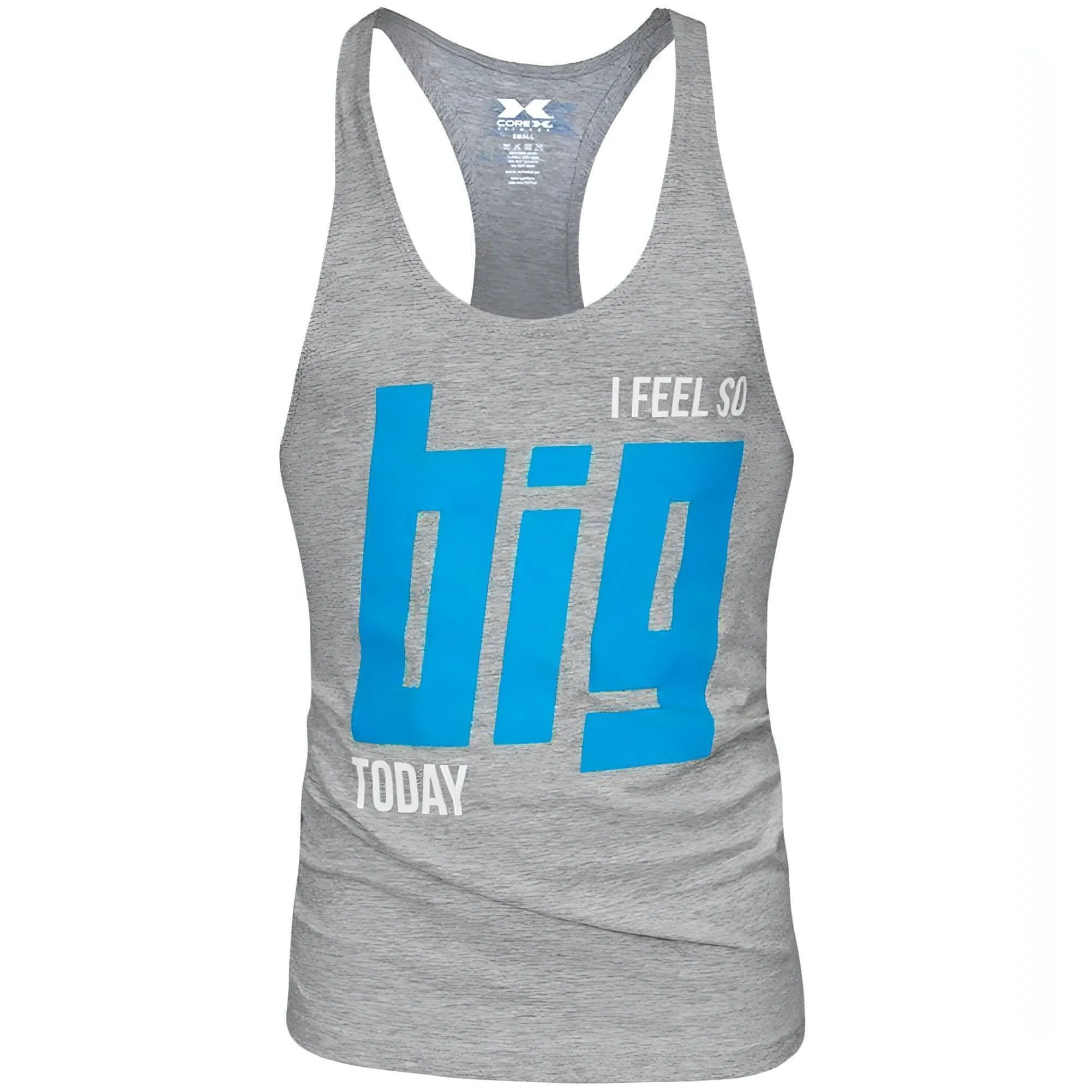 CoreX Fitness I Feel So Big Today Stringer Mens Training Vest - Grey