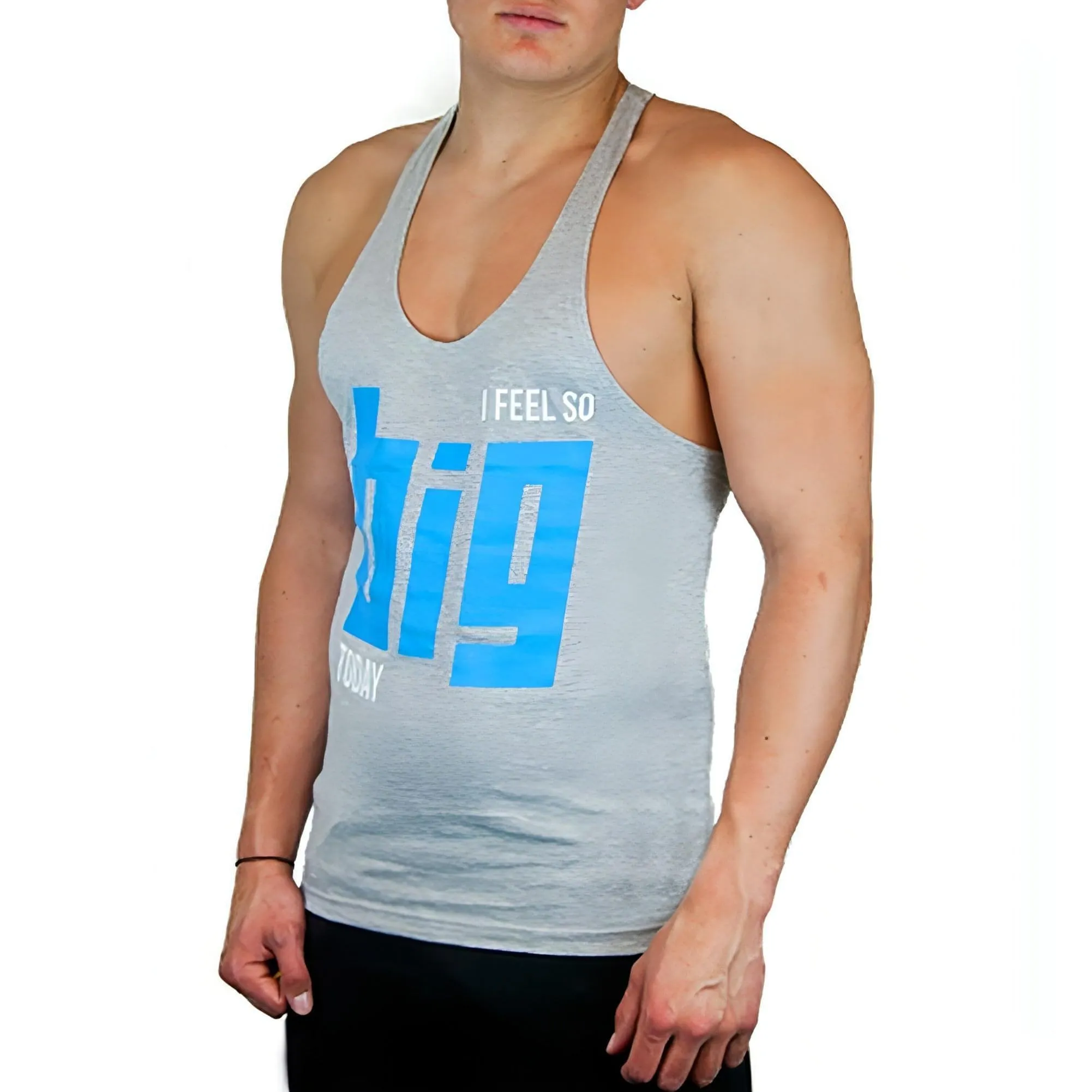 CoreX Fitness I Feel So Big Today Stringer Mens Training Vest - Grey