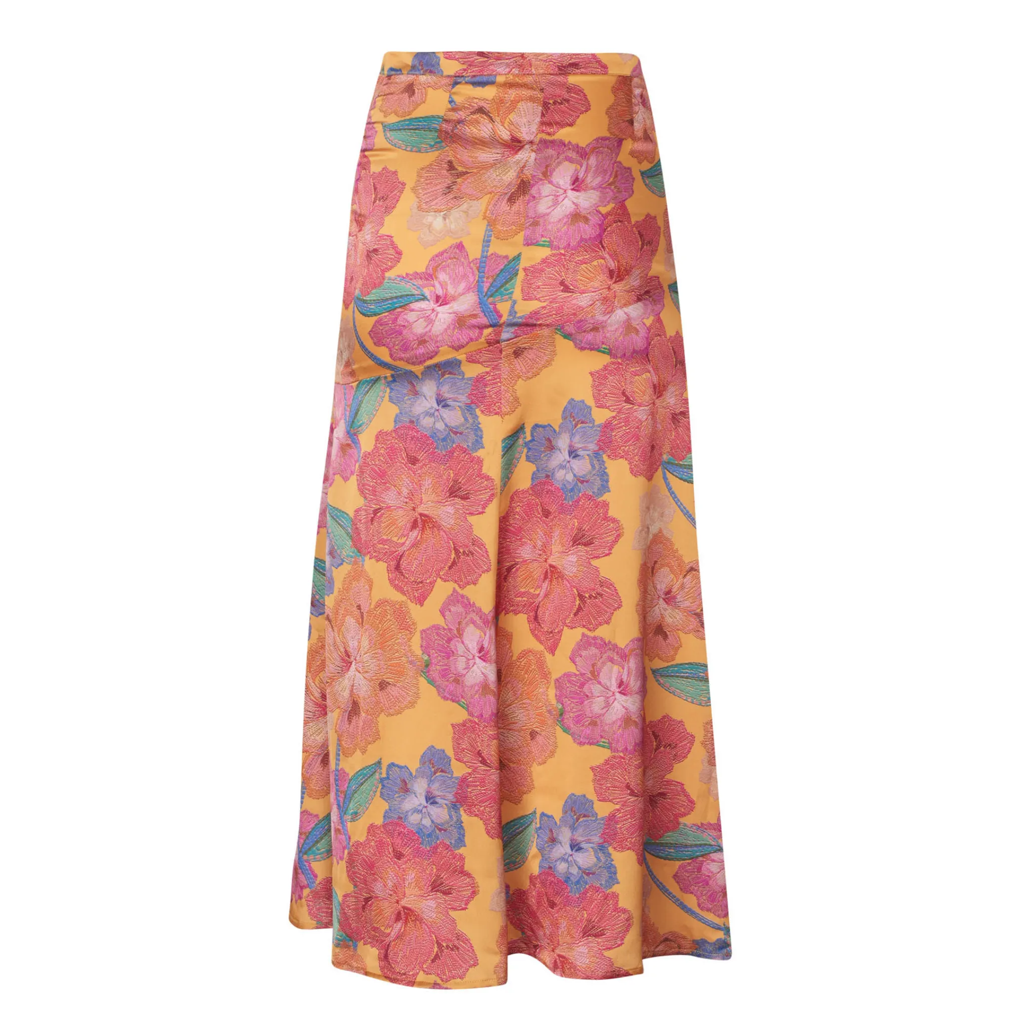 Emily Orange Bloom Long Skirt