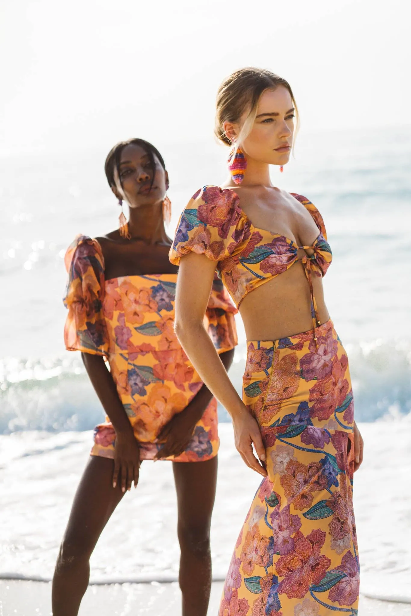 Emily Orange Bloom Long Skirt