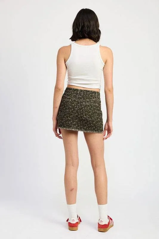 Emory Park Printed Denim Skirt