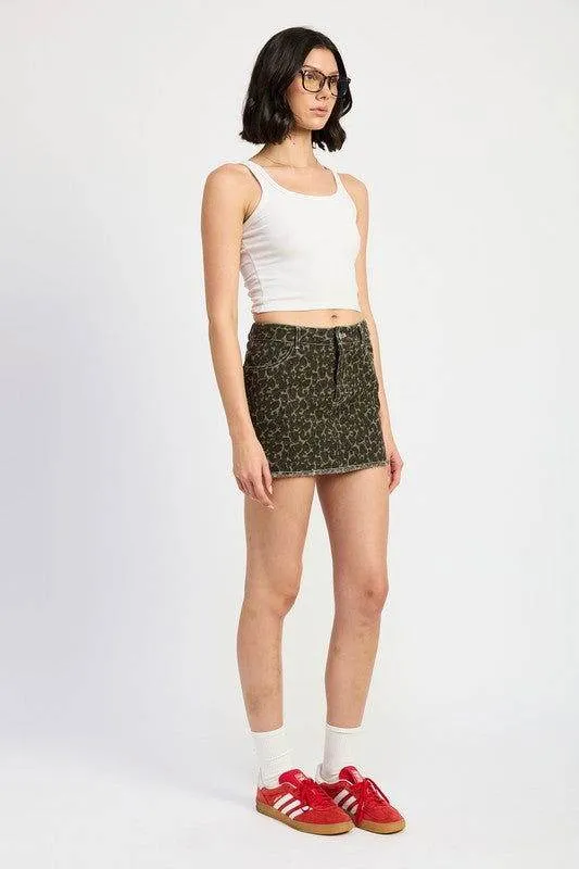 Emory Park Printed Denim Skirt