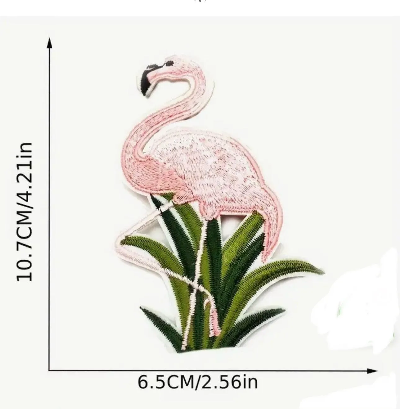 Flamingo in Rushes- Embroidered Cloth Patch