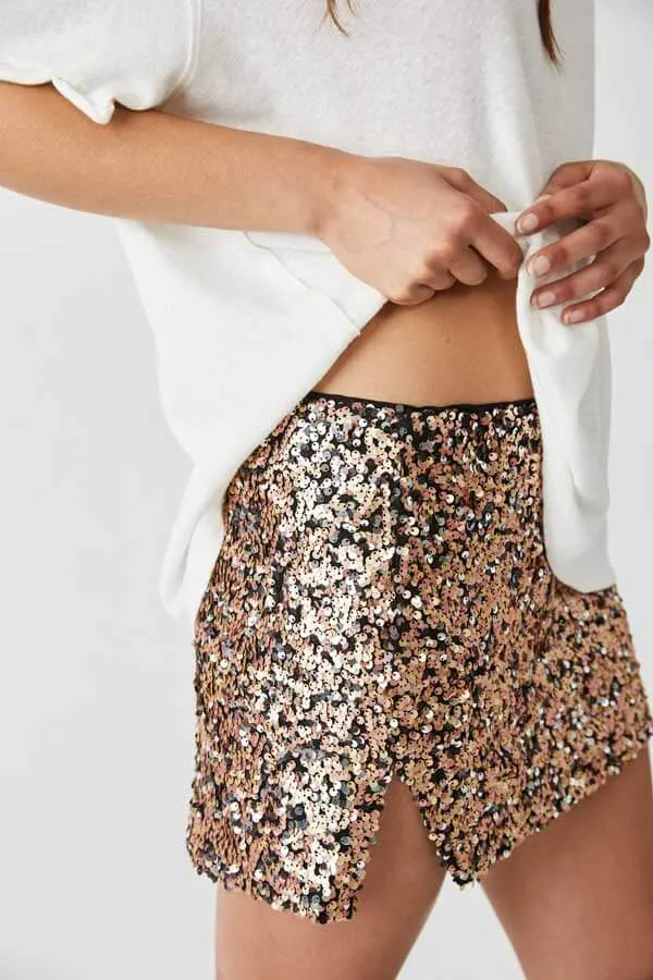 Free People Annalise Sequin Mini Skirt