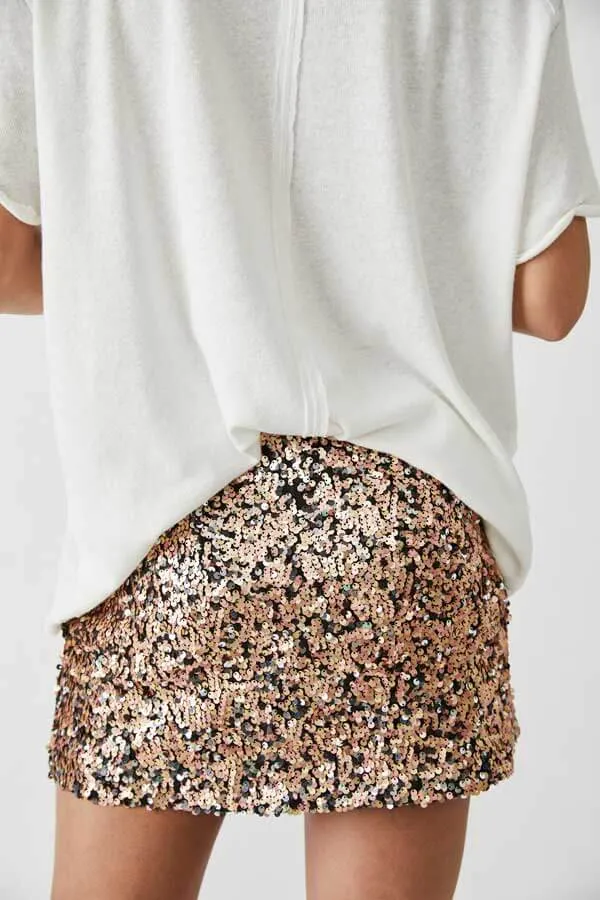 Free People Annalise Sequin Mini Skirt