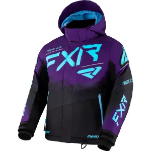 FXR  Child Boost Snowmobile Jacket Thermal Flex Warm Black Purple Sky Blue