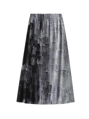 Gradient High Waist A-Line Skirt