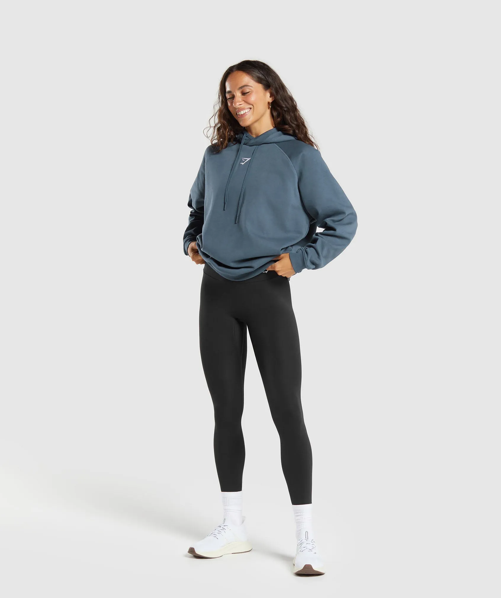 Gymshark Training Oversized Fleece Hoodie - Cargo Blue
