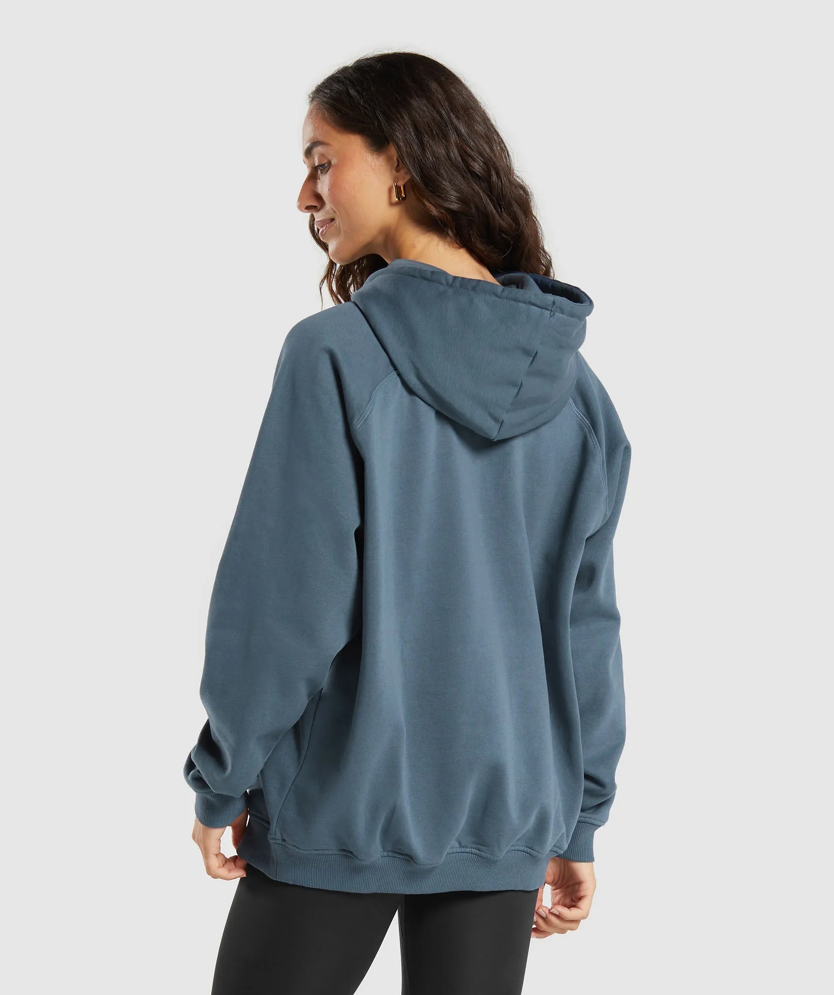 Gymshark Training Oversized Fleece Hoodie - Cargo Blue