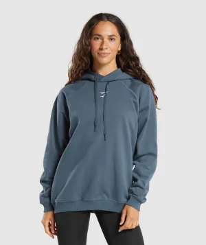 Gymshark Training Oversized Fleece Hoodie - Cargo Blue