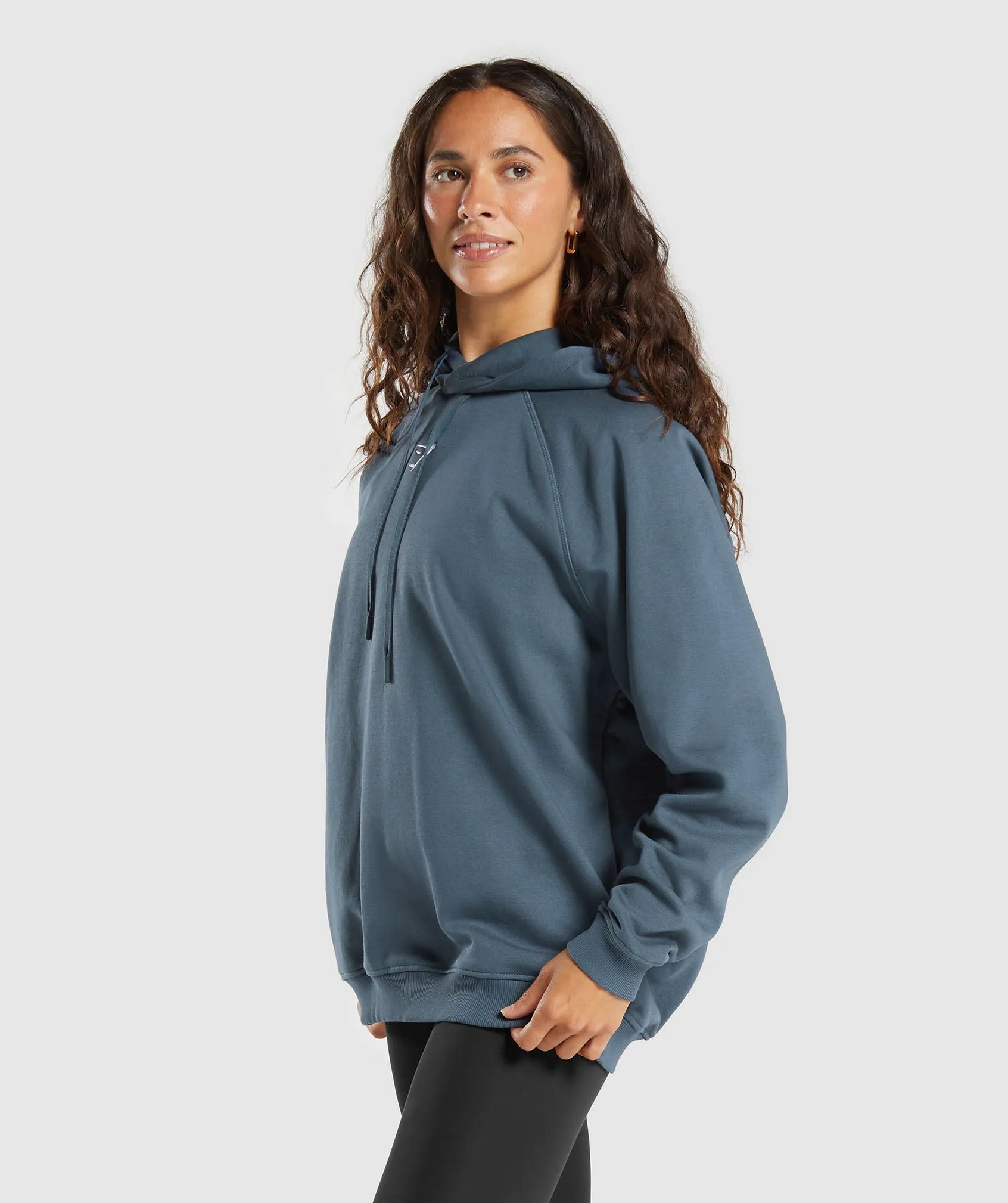 Gymshark Training Oversized Fleece Hoodie - Cargo Blue