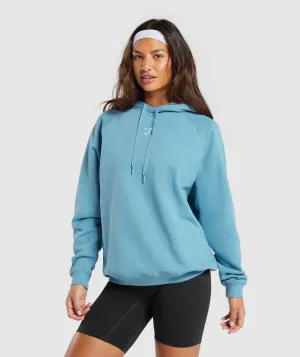 Gymshark Training Oversized Fleece Hoodie - Dusk Blue
