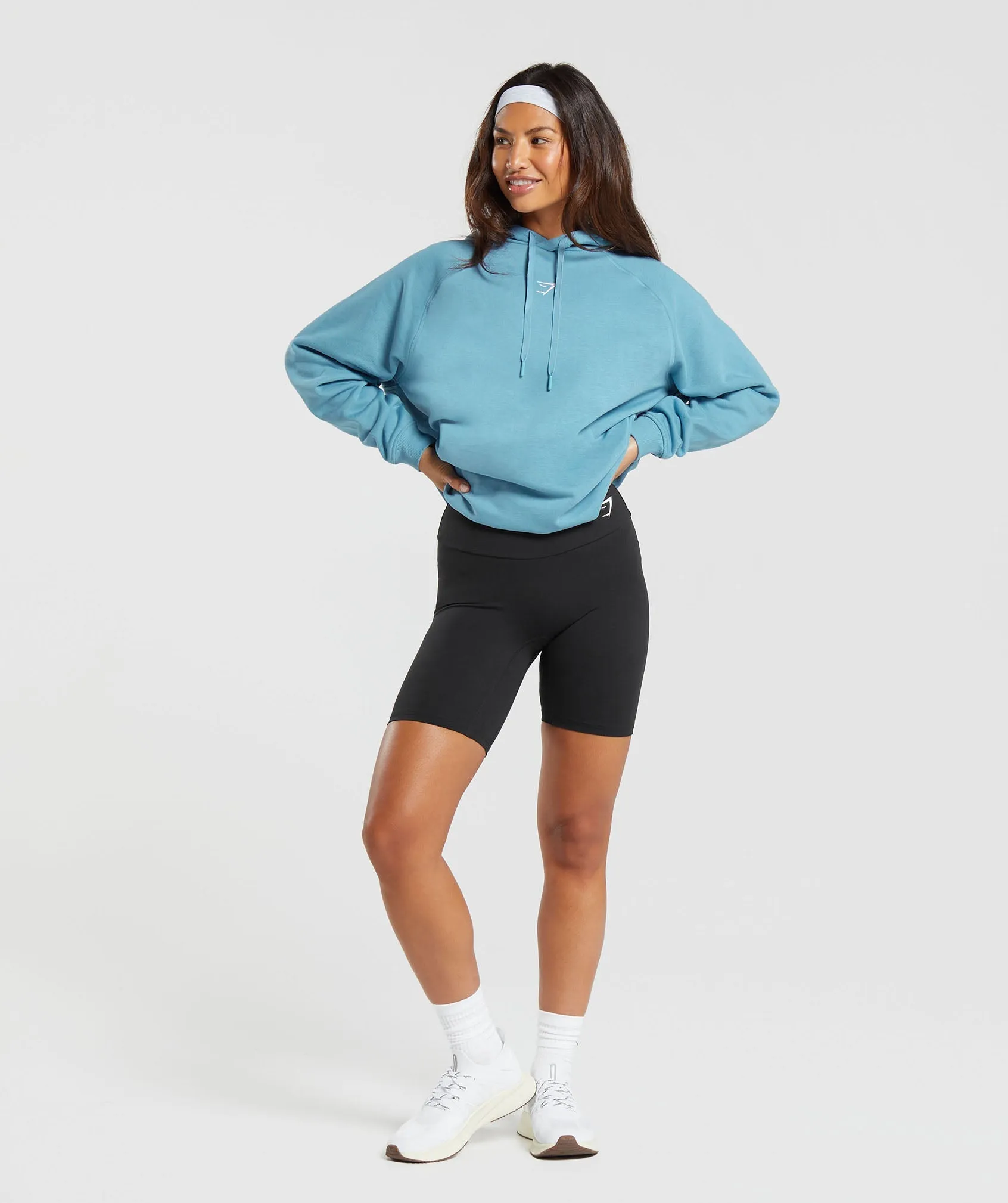 Gymshark Training Oversized Fleece Hoodie - Dusk Blue