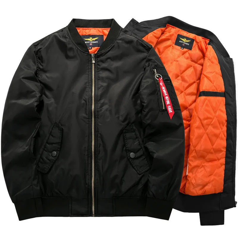 High Quality Thick And Thin Army Green Military Motorcycle Aviator Pilot Air Men Bomber Jacket