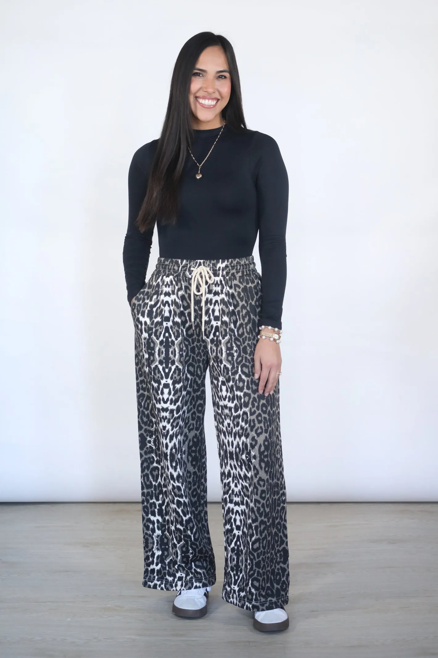 Leader Of The Pack Drawstring Leopard Pants