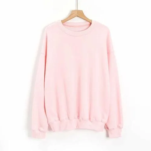 Letter Embroidery Women's Sweatshirt Black Long Sleeve Loose Large