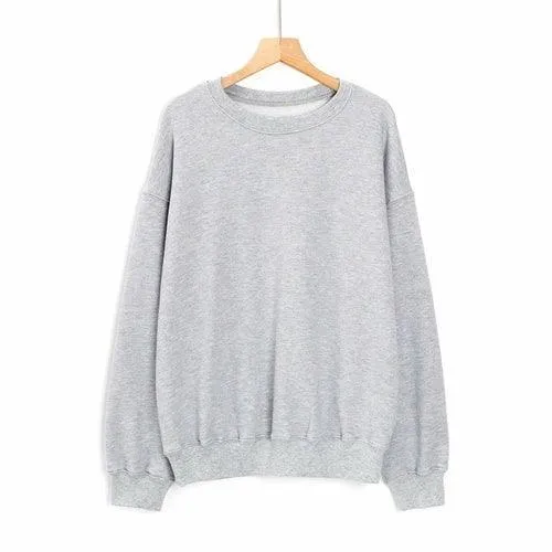 Letter Embroidery Women's Sweatshirt Black Long Sleeve Loose Large