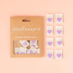 Little Violet Heart Sew in Labels - Sarah Hearts