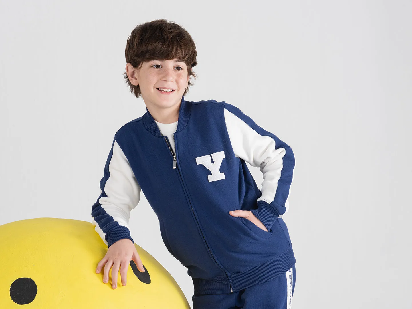 Navy Blue Yale Embroidered Jacket