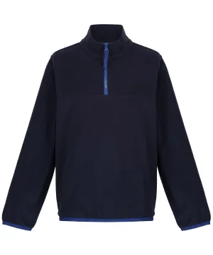 Navy/New Royal - Kids half-zip microfleece