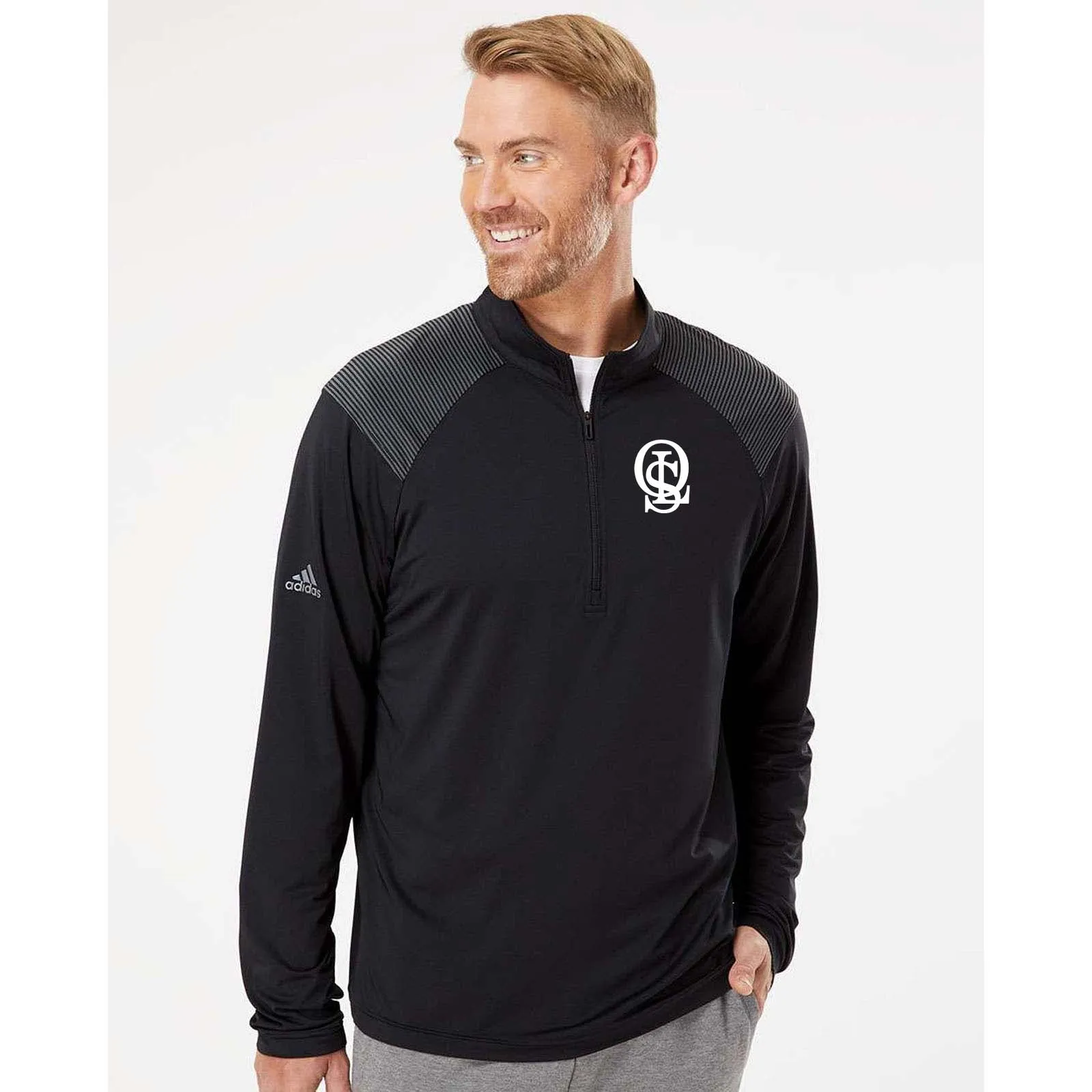 OLS Adidas - Shoulder Stripe Quarter-Zip Pullover Embroidery