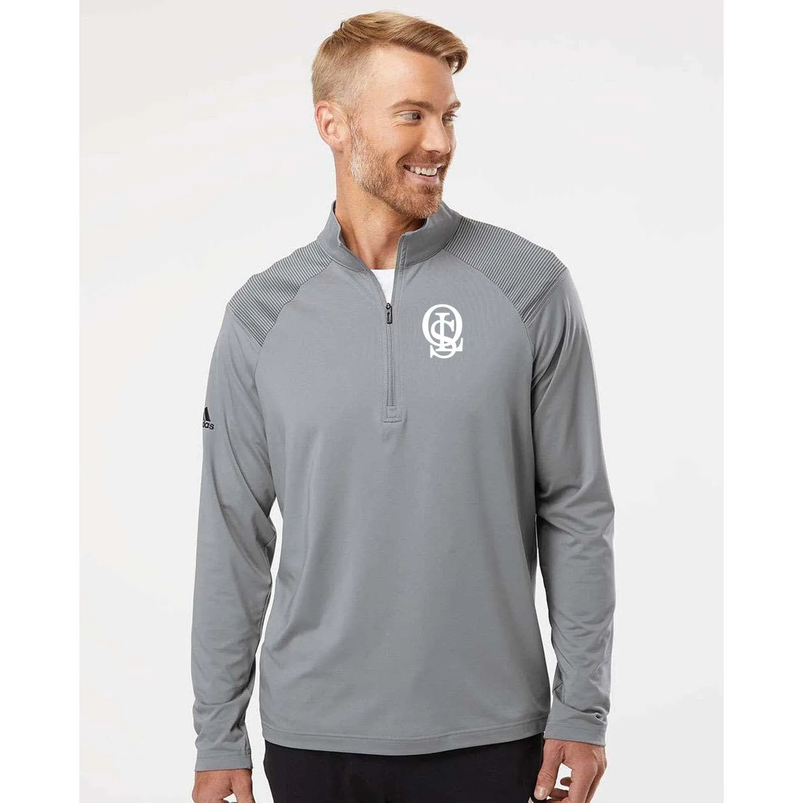 OLS Adidas - Shoulder Stripe Quarter-Zip Pullover Embroidery