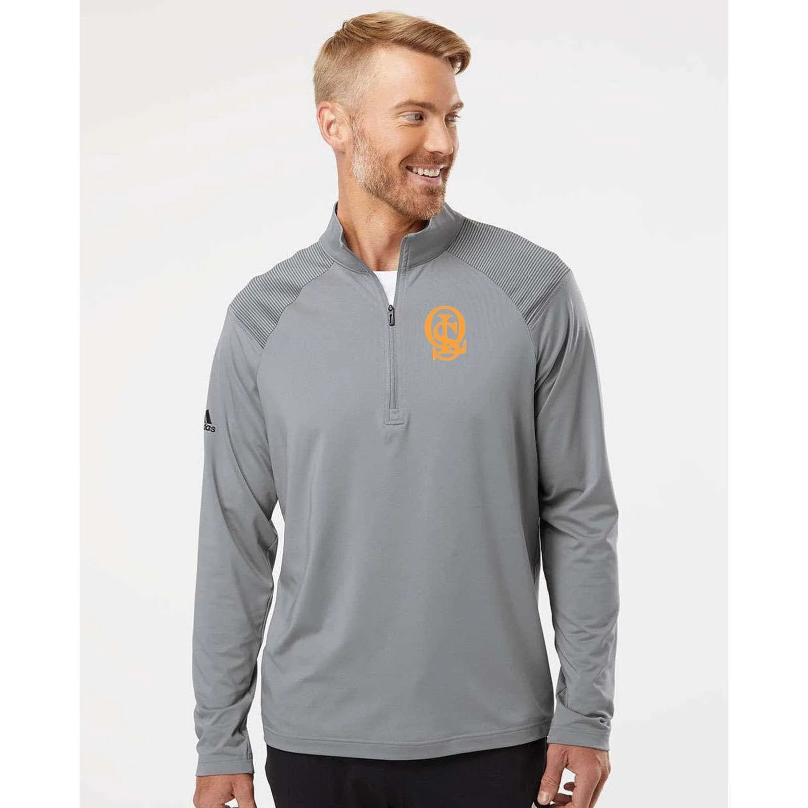 OLS Adidas - Shoulder Stripe Quarter-Zip Pullover Embroidery