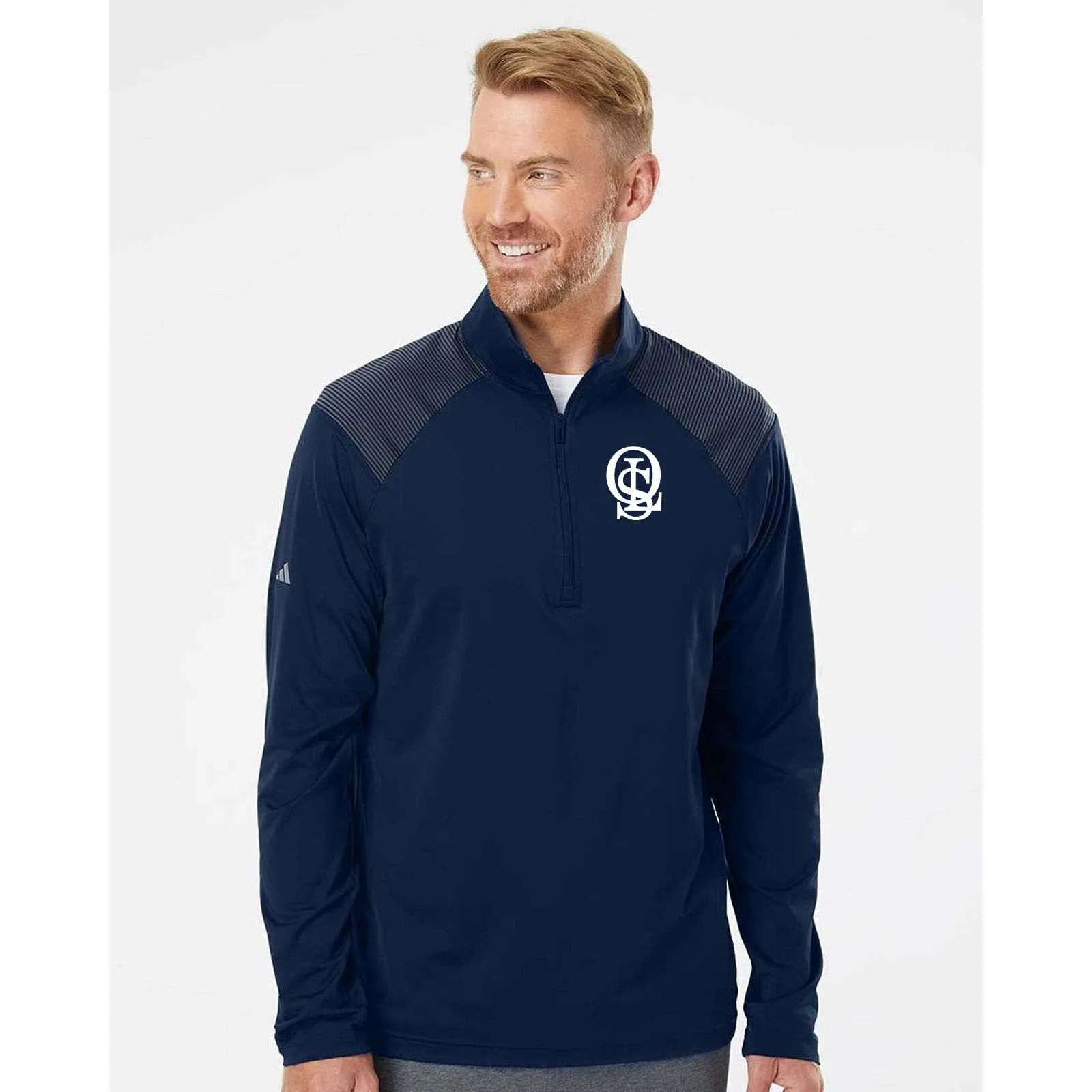 OLS Adidas - Shoulder Stripe Quarter-Zip Pullover Embroidery