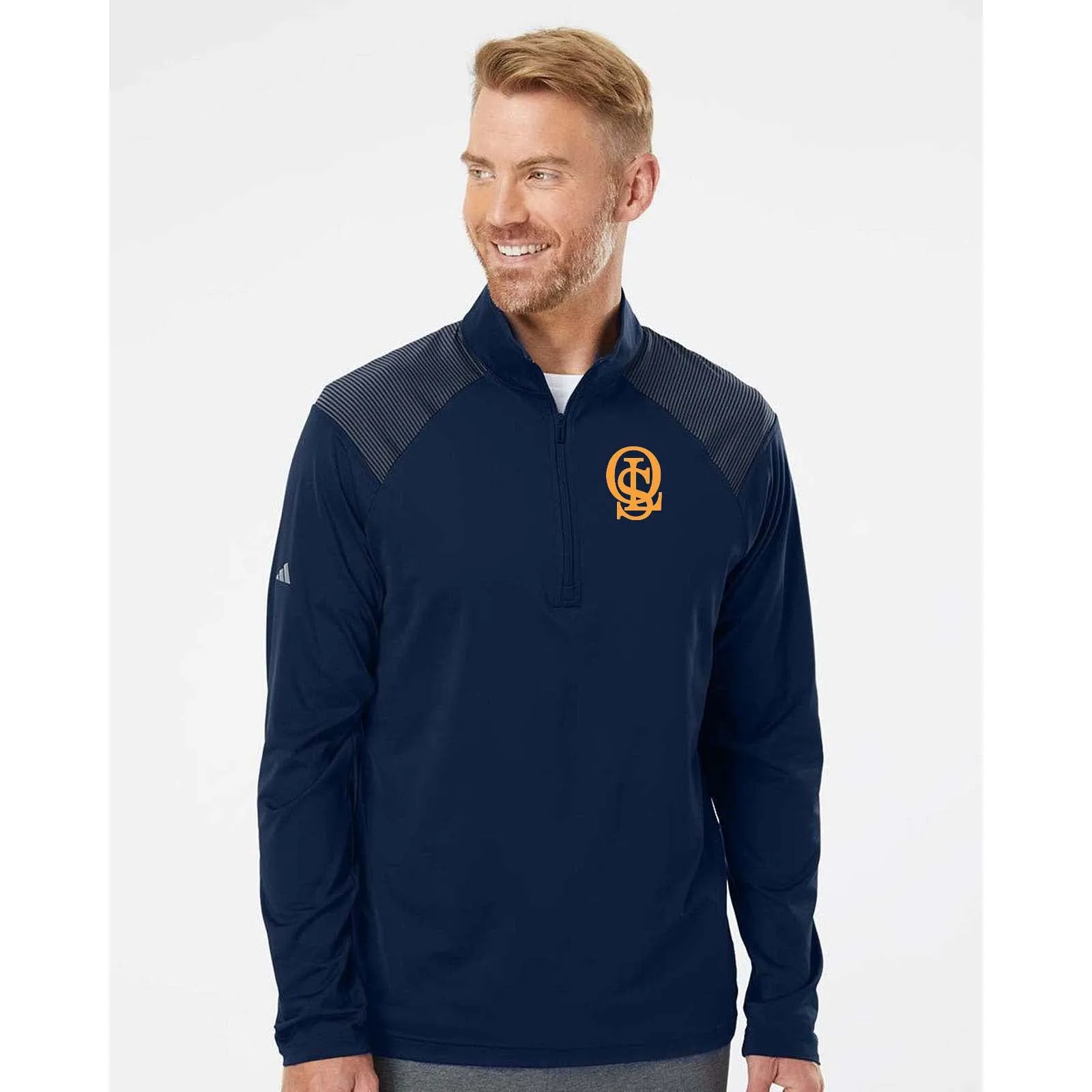 OLS Adidas - Shoulder Stripe Quarter-Zip Pullover Embroidery