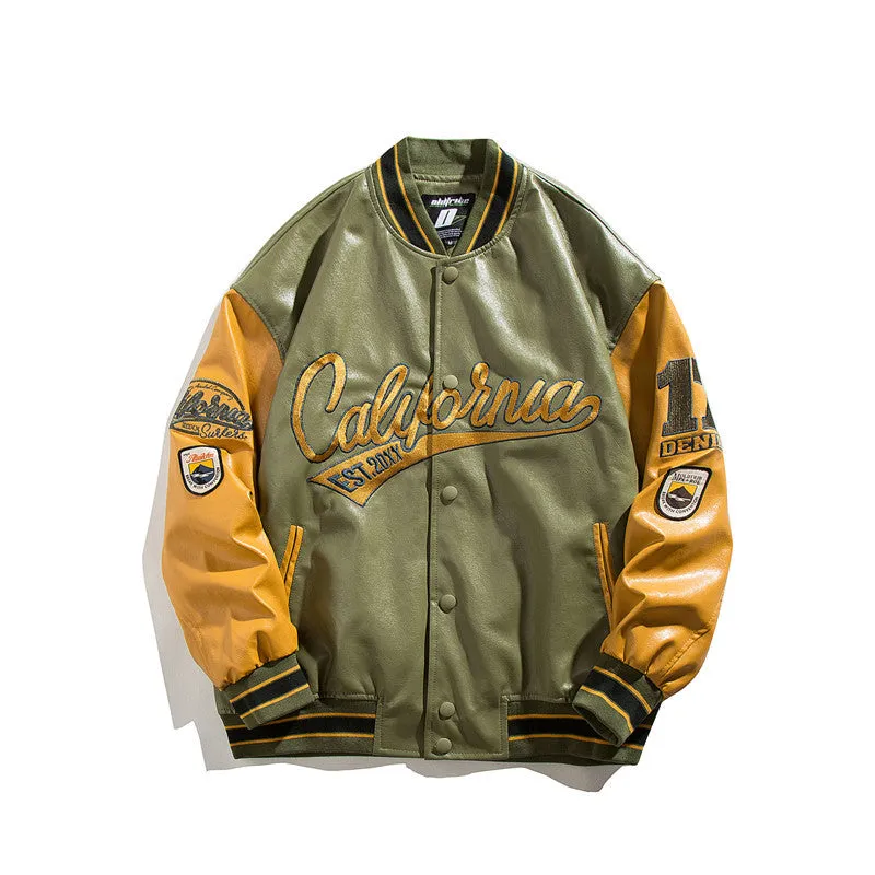 PU Leather baseball Jackets
