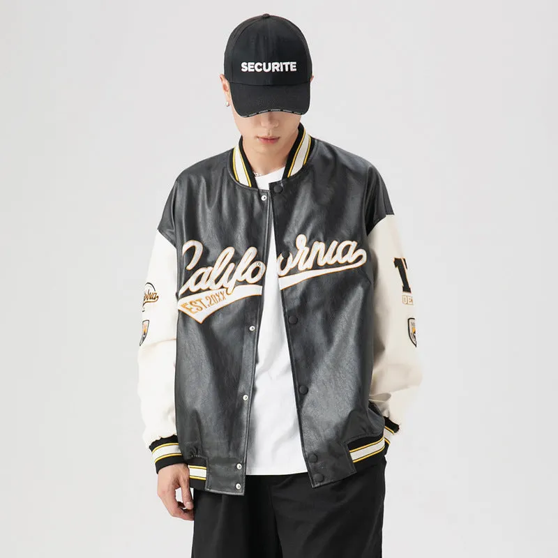 PU Leather baseball Jackets