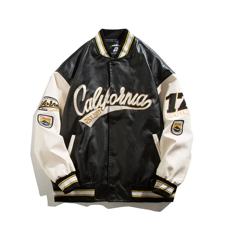 PU Leather baseball Jackets