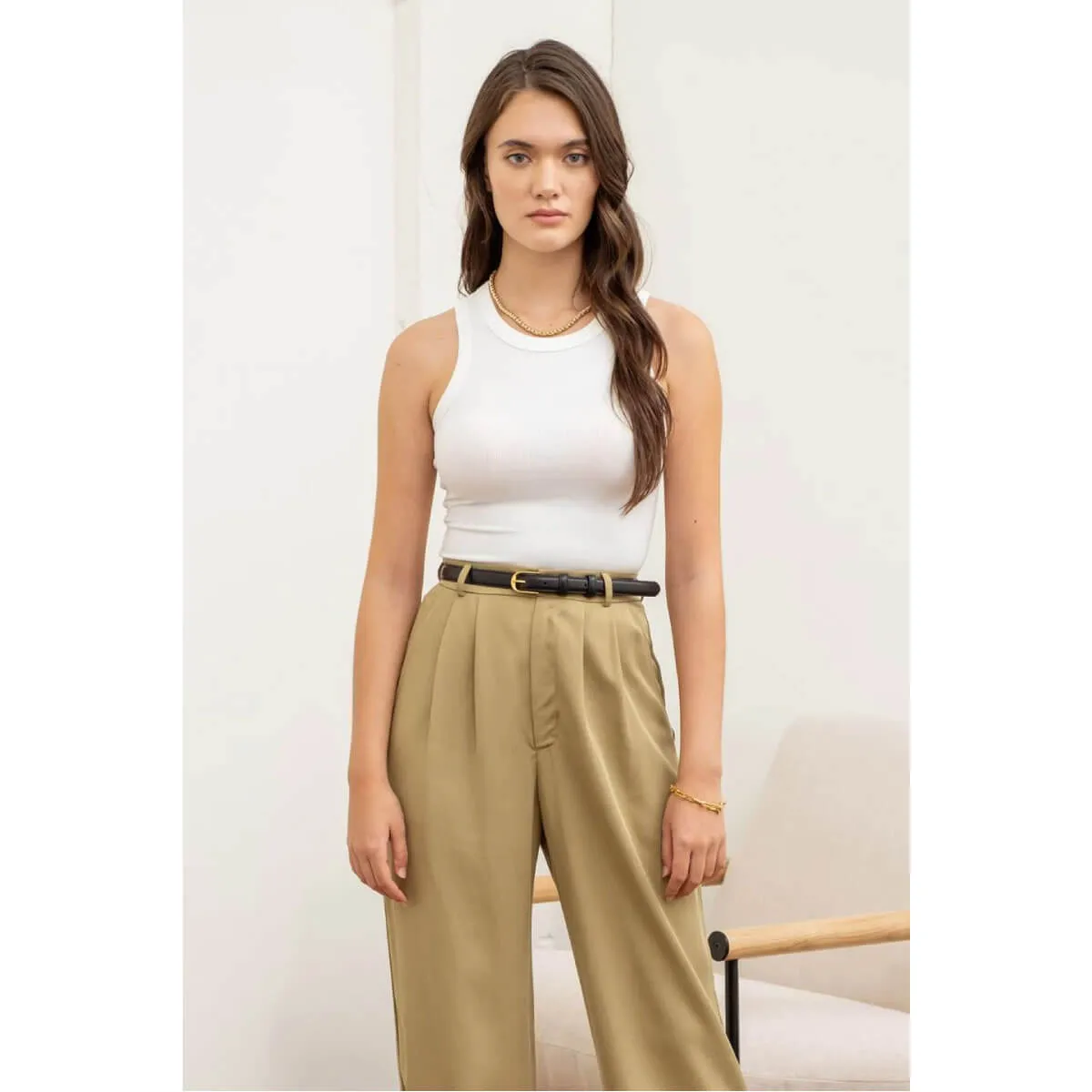 Ribbed Seamless Cropped Tank Top
