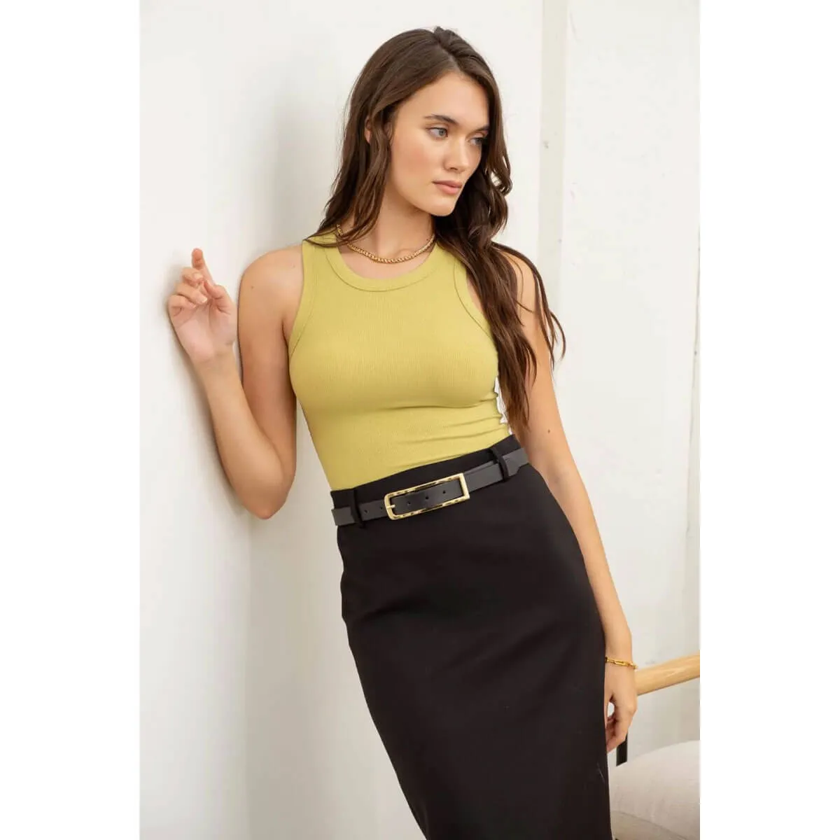 Ribbed Seamless Cropped Tank Top