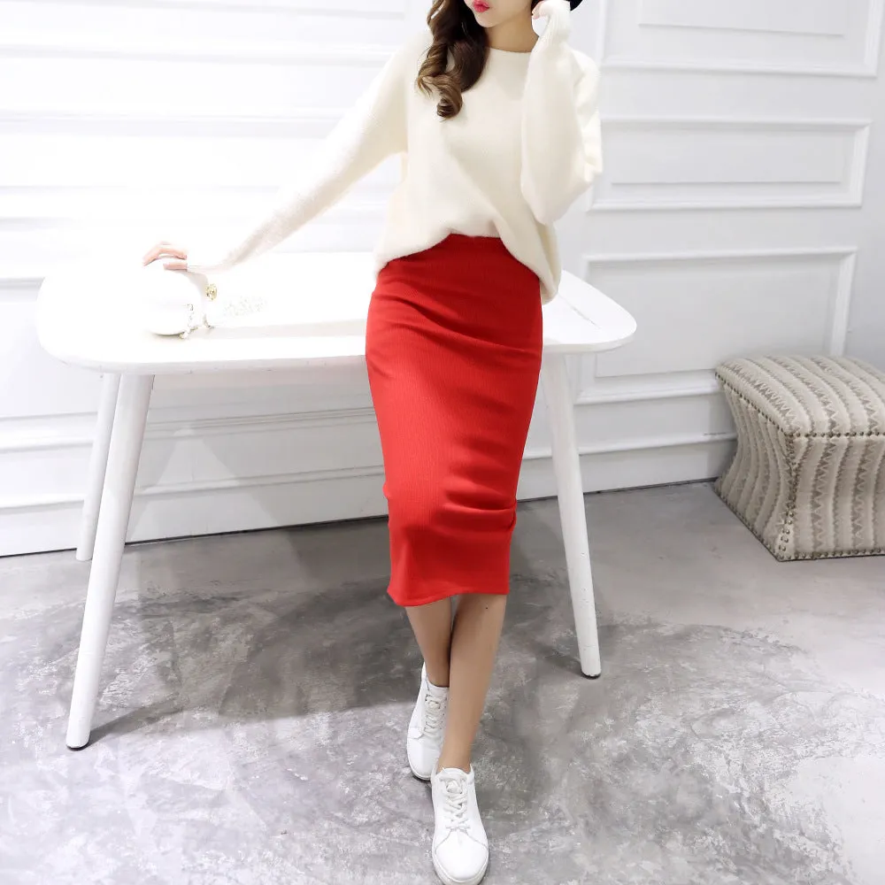 Splitted Skirt Korean Slim Look All-Matching Hip Flattering Elegant Trendy Skirt