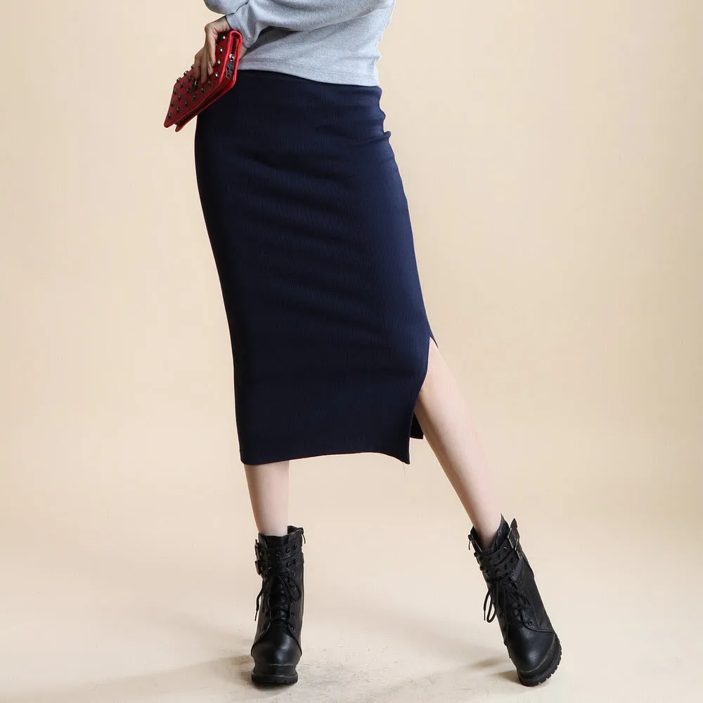 Splitted Skirt Korean Slim Look All-Matching Hip Flattering Elegant Trendy Skirt