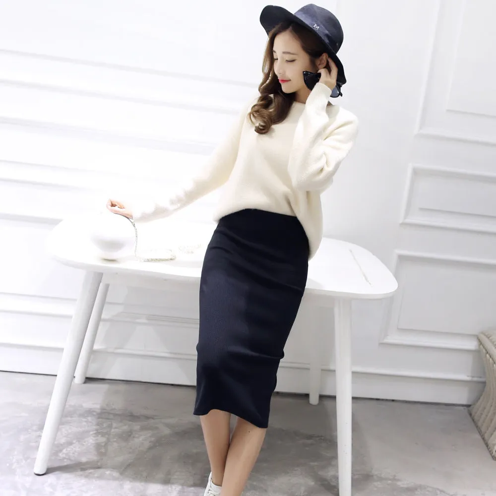 Splitted Skirt Korean Slim Look All-Matching Hip Flattering Elegant Trendy Skirt