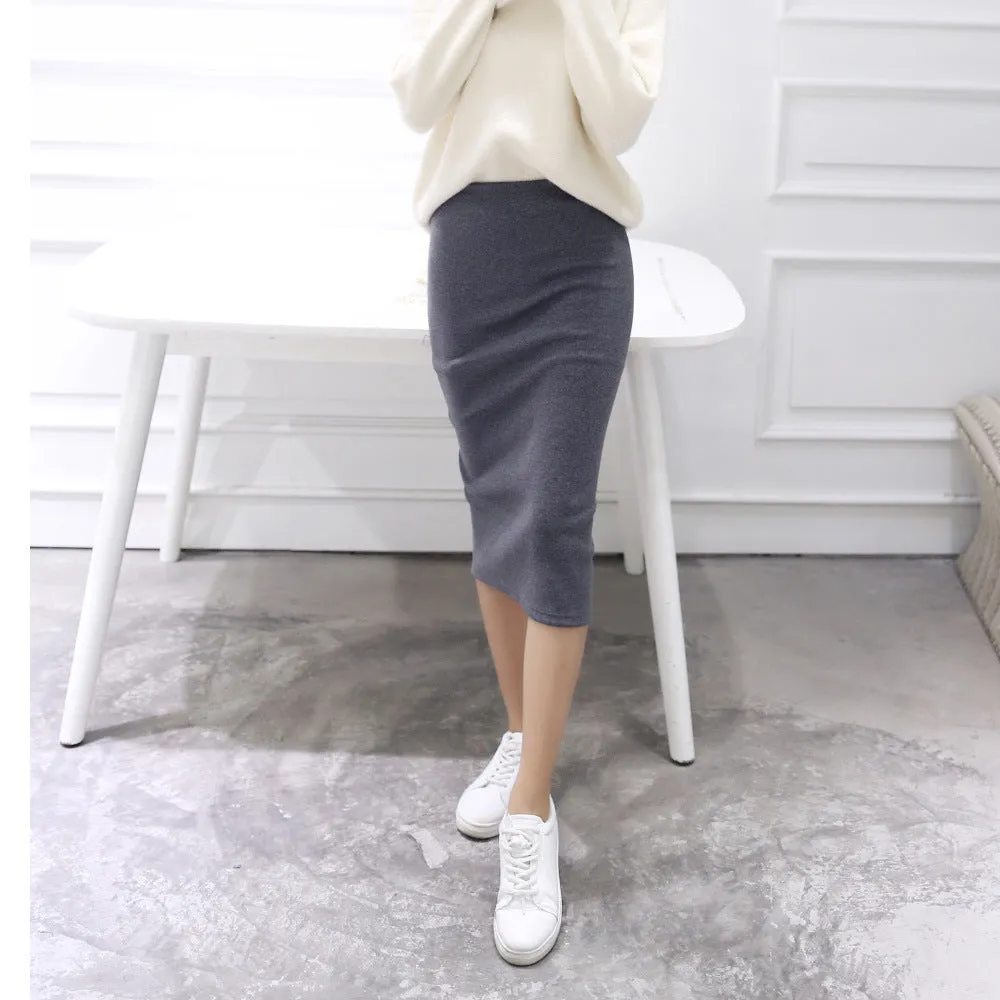 Splitted Skirt Korean Slim Look All-Matching Hip Flattering Elegant Trendy Skirt