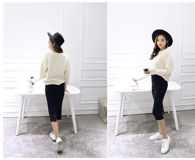 Splitted Skirt Korean Slim Look All-Matching Hip Flattering Elegant Trendy Skirt