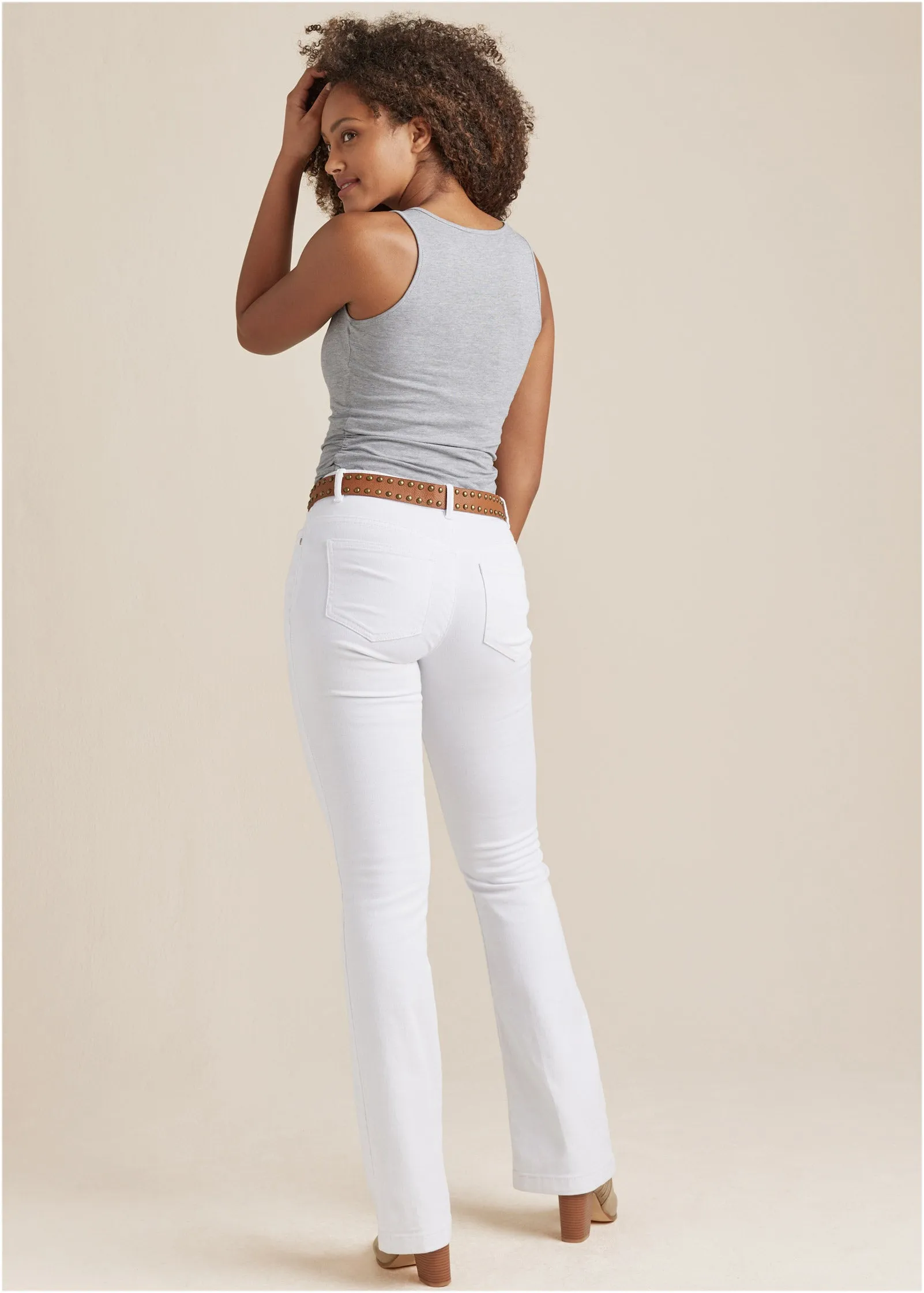 Square Neck Tank Top - Light Heather Grey