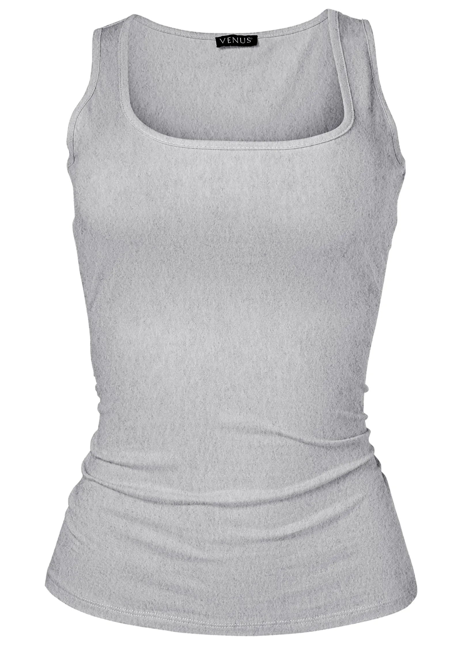 Square Neck Tank Top - Light Heather Grey