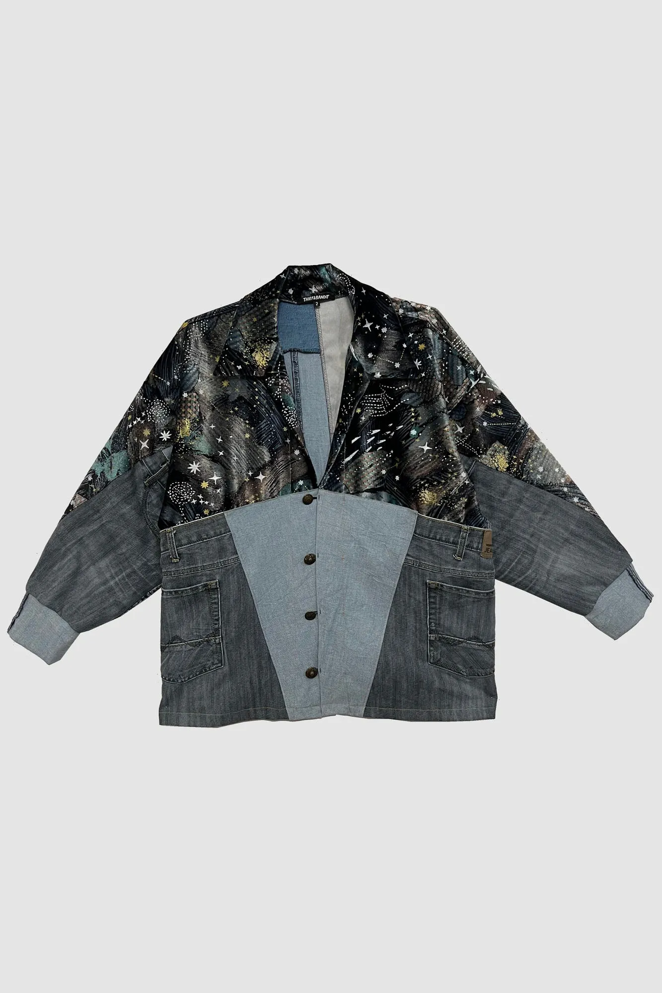 Stardust Unisex Patchwork Denim Jacket in Size 2
